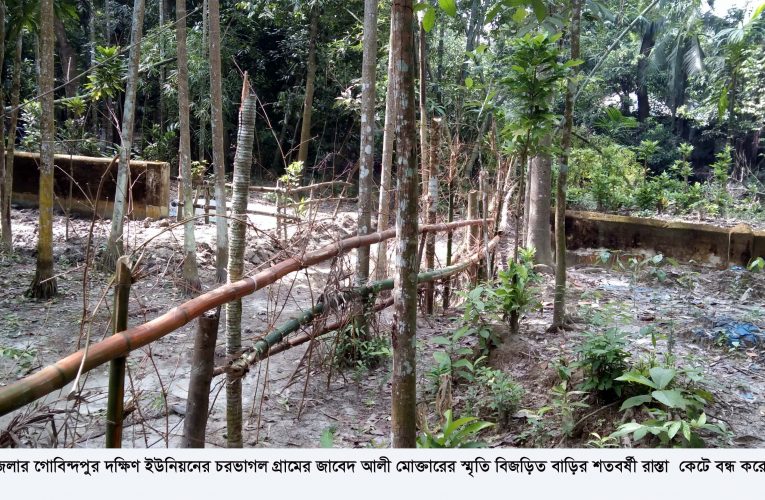 ফরিদগঞ্জের চরভাগল গ্রামের শতবর্ষ পুরানো রাস্তা বন্ধ দুর্ভোগে  লোকজন